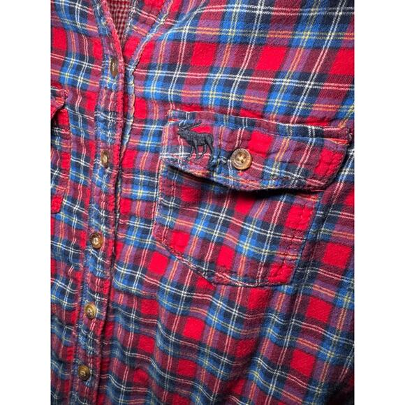 Abercrombie & Fitch Women's Plaid Flannel Long Sleeve Shirt, Size S - Picture 4 of 10